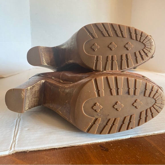 Leather Michael Kors Yolanda Over the Knee Platform Block Heel Brown Boots S z 7 - Picture 15 of 16